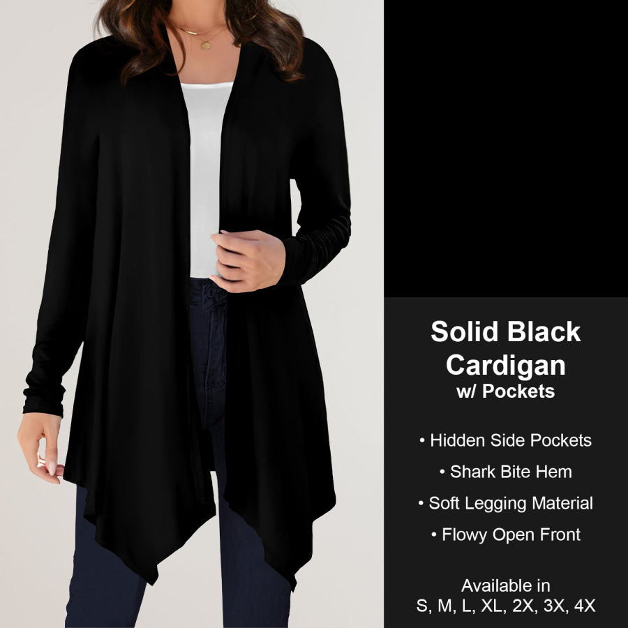 Preorder Custom Design Cardigans with Pockets - Solid Black - Closes 12 Jul Cardigan