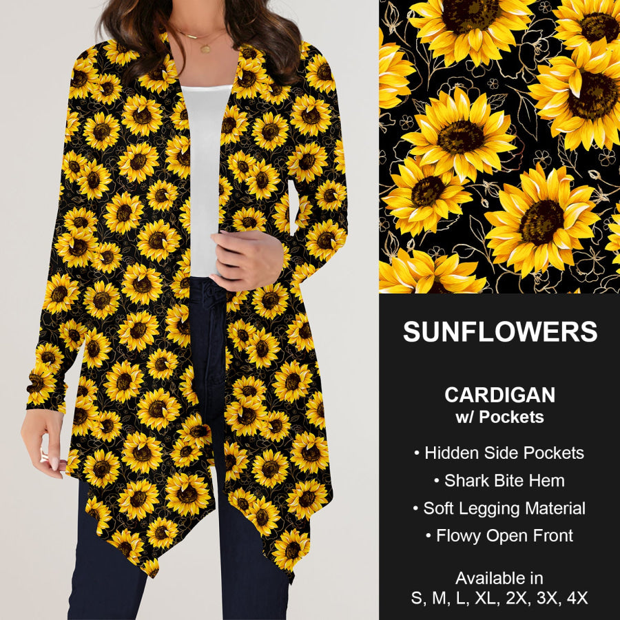 Preorder Custom Design Cardigans with Pockets - Sunflowers - Closes 12 Jul Cardigan
