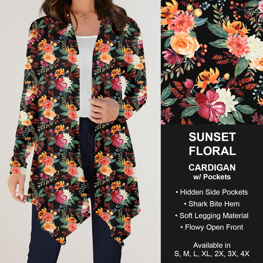 Preorder Custom Design Cardigans with Pockets - Sunset Floral - Closes 12 Jul Cardigan