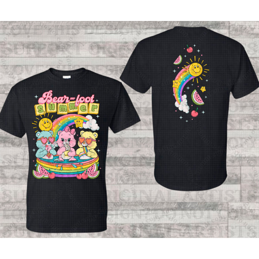PREORDER Custom Design Graphic Tops - Bear-foot Summer - 4 week ETA T Shirts