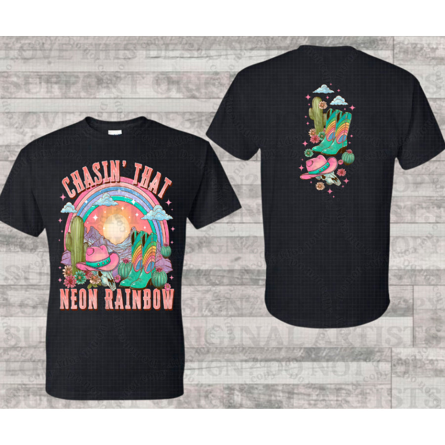 PREORDER Custom Design Graphic Tops - Chasin’ Rainbows - 4 week ETA T Shirts