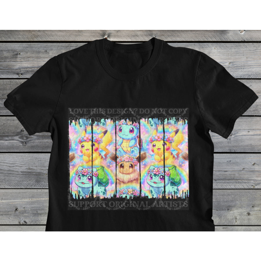 PREORDER Custom Design Graphic Tops - Evolution Rainbow Floral - 4 week ETA T Shirts