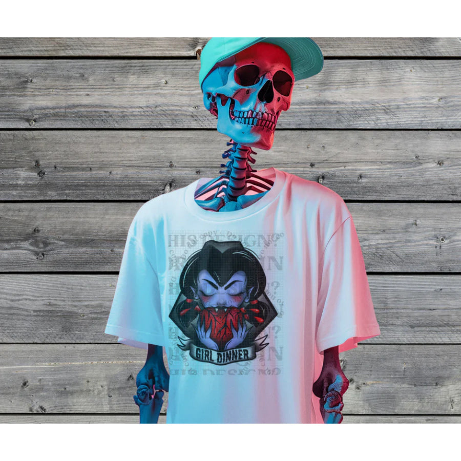 PREORDER Custom Design Graphic Tops - Girl Dinner - 4 week ETA T Shirts