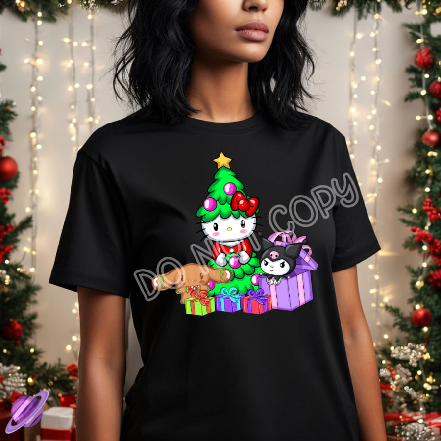 PREORDER Custom Design Graphic Tops - Kitty Xmas - Closes 1 Oct - ETA late Dec 2024 T Shirts