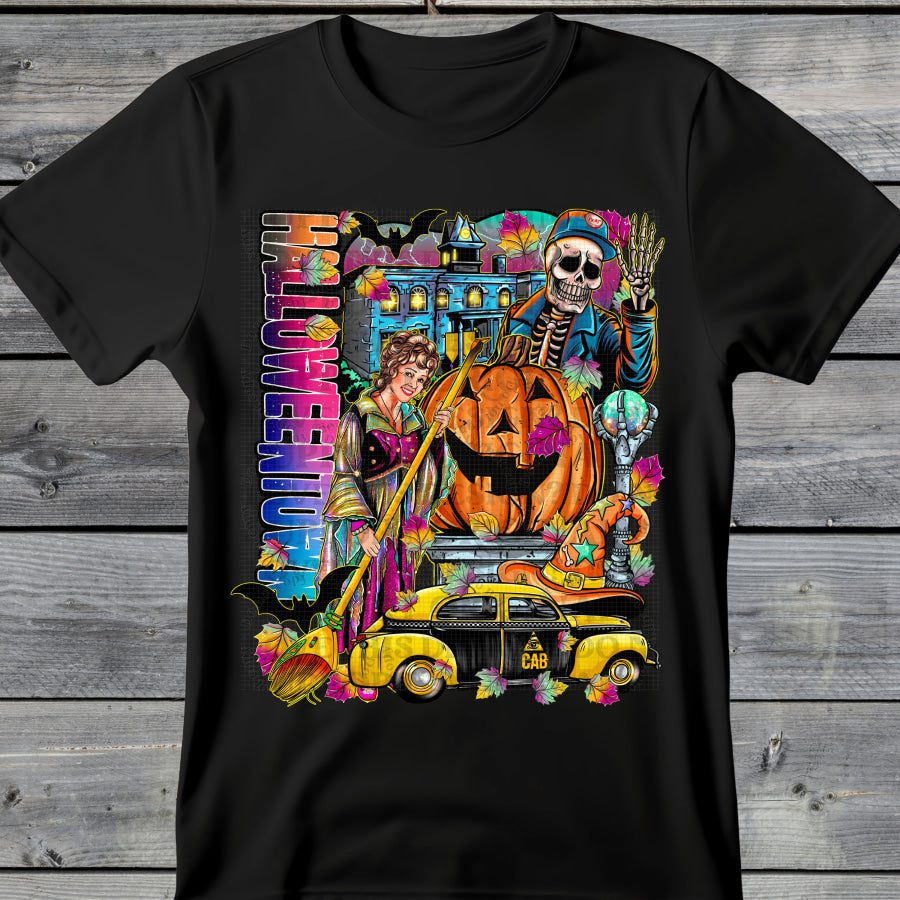 PREORDER Custom Design Graphic Tops - Spooky Town Check - 4 week ETA T Shirts