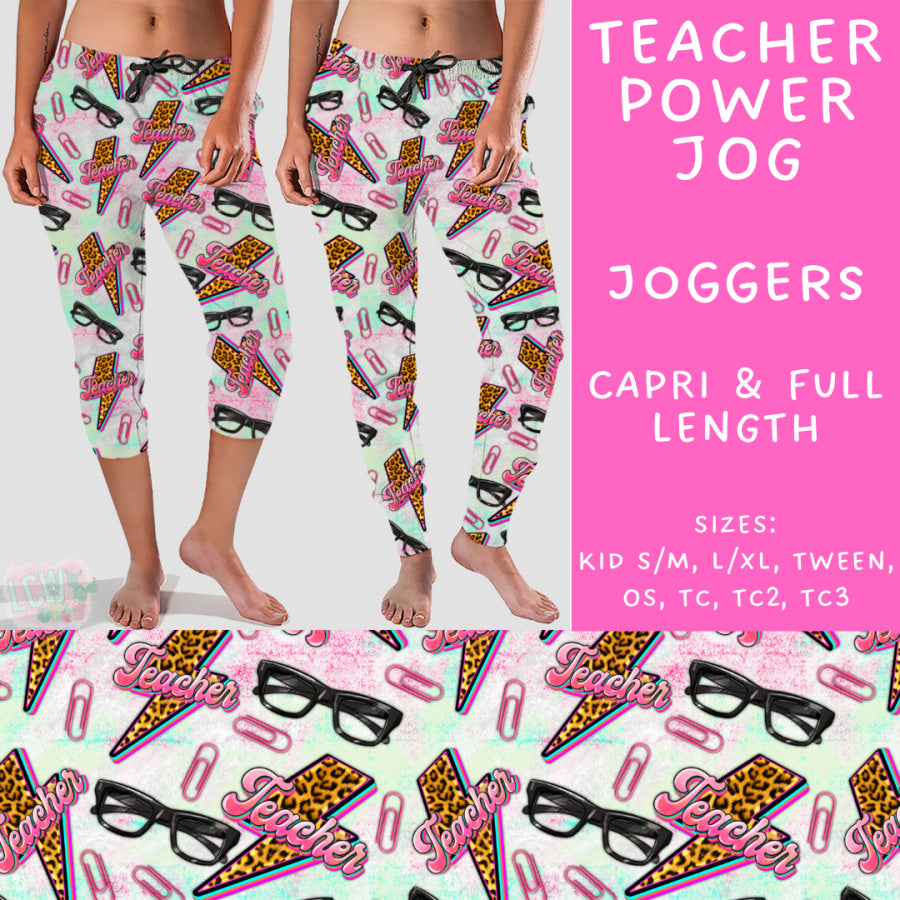 Preorder Custom Design Leggings / Joggers / Loungers / Shorts / Dresses / Tote - Teacher Power - Closes 25 Jun - ETA late Oct 2024 Leggings