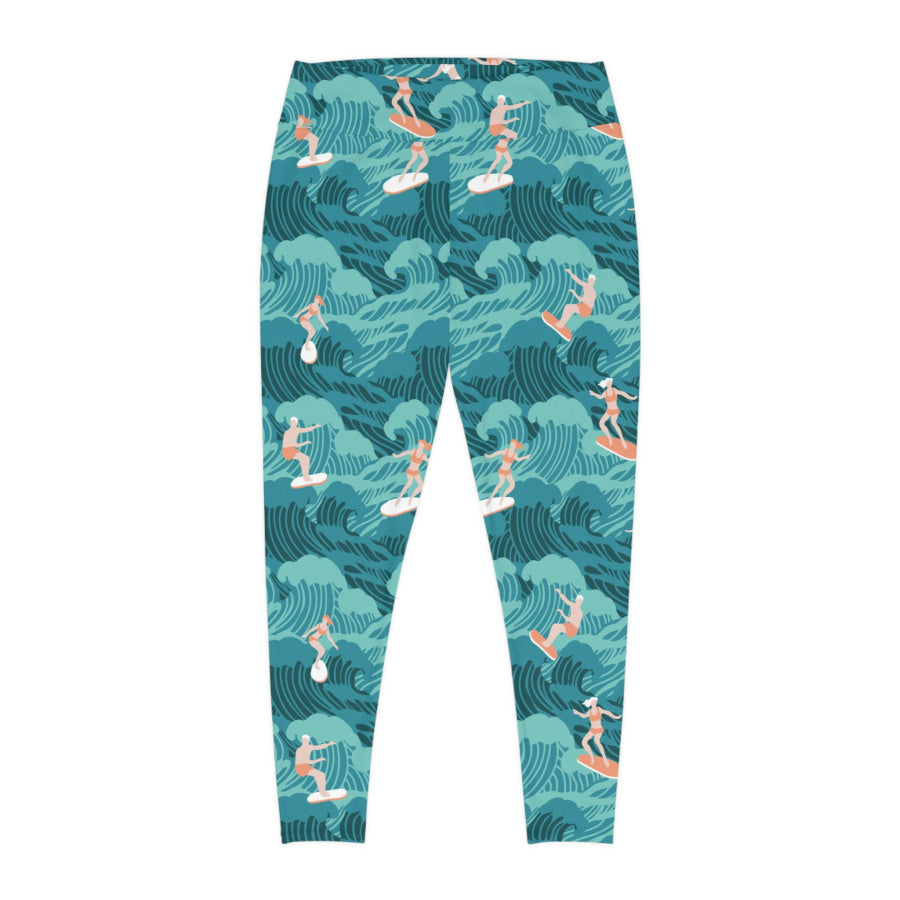 Preorder Custom Design Plus Size Leggings - Aussie Surf All Over Prints