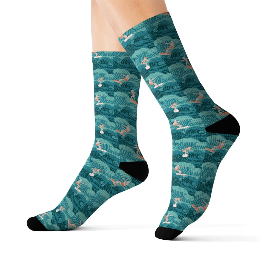Preorder Custom Design Socks - Aussie Surf All Over Prints