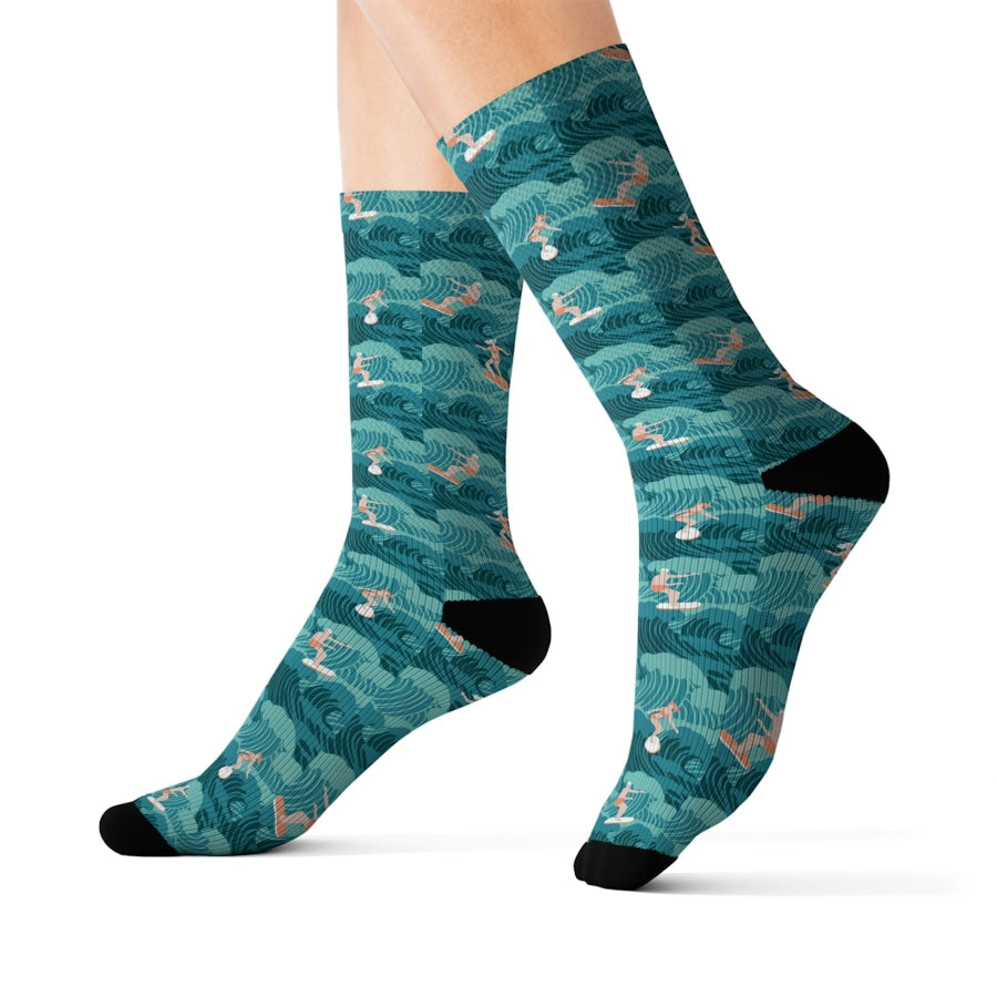Preorder Custom Design Socks - Aussie Surf All Over Prints