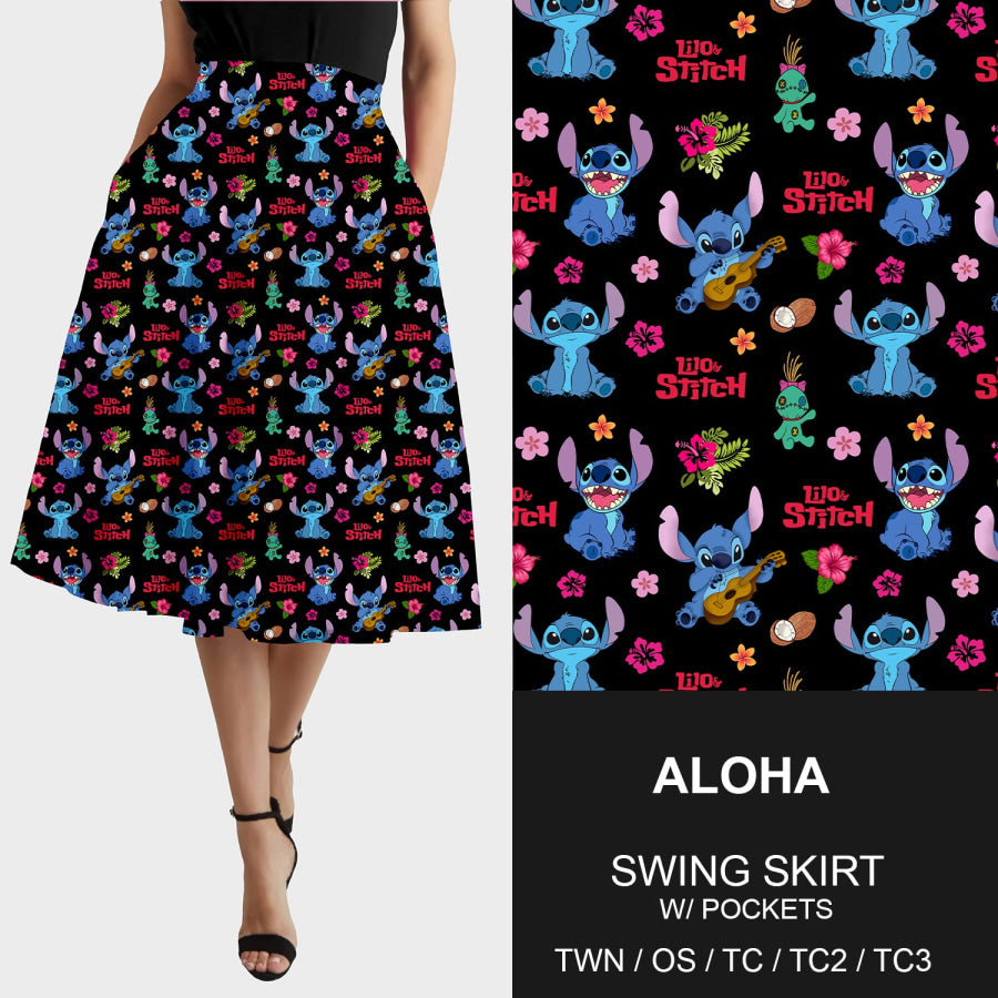 PREORDER Custom Design Swing Skirts with Pockets - Aloha Closes 5 Apr ETA late July 2024 Loungewear