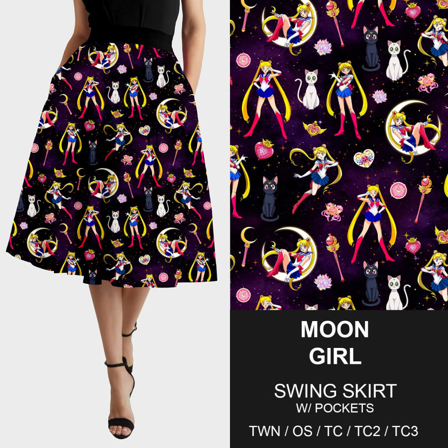 PREORDER Custom Design Swing Skirts with Pockets - Moon Girl Closes 5 Apr ETA late July 2024 Loungewear