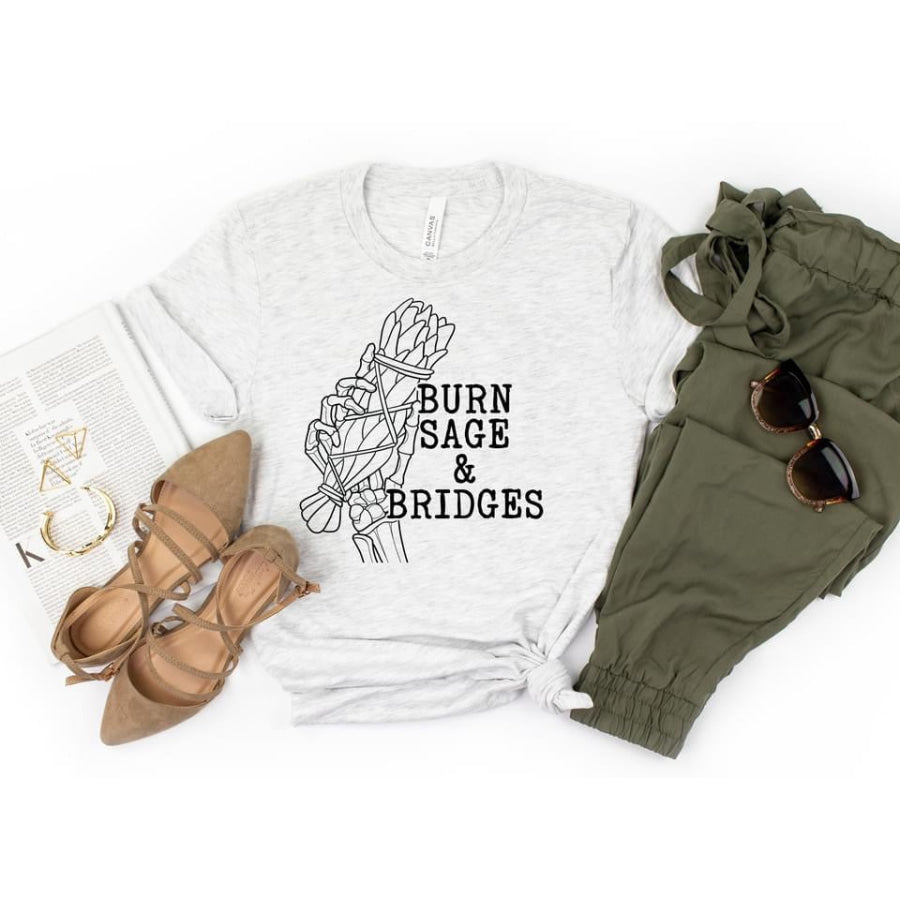 PREORDER Custom Design T-Shirts - Burn Sage And Bridges - ETA 4-6 weeks Adult XS / White T Shirts