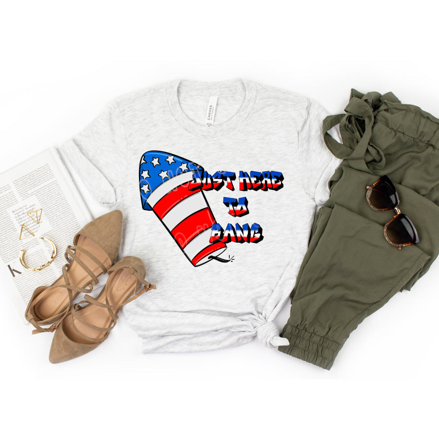 PREORDER Custom Design T-Shirts - Just Here To Bang - ETA 4-6 weeks T Shirts