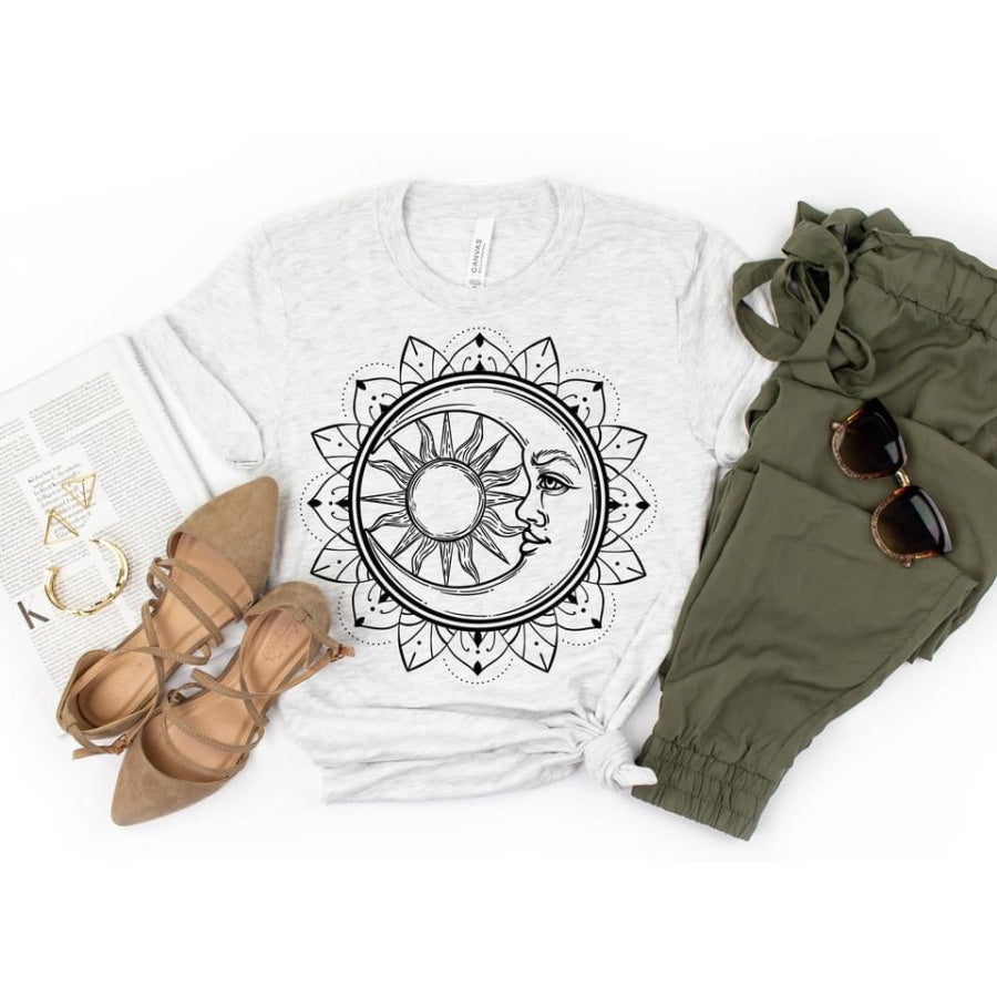 PREORDER Custom Design T-Shirts - Mandala Moon - ETA 4-6 weeks T Shirts