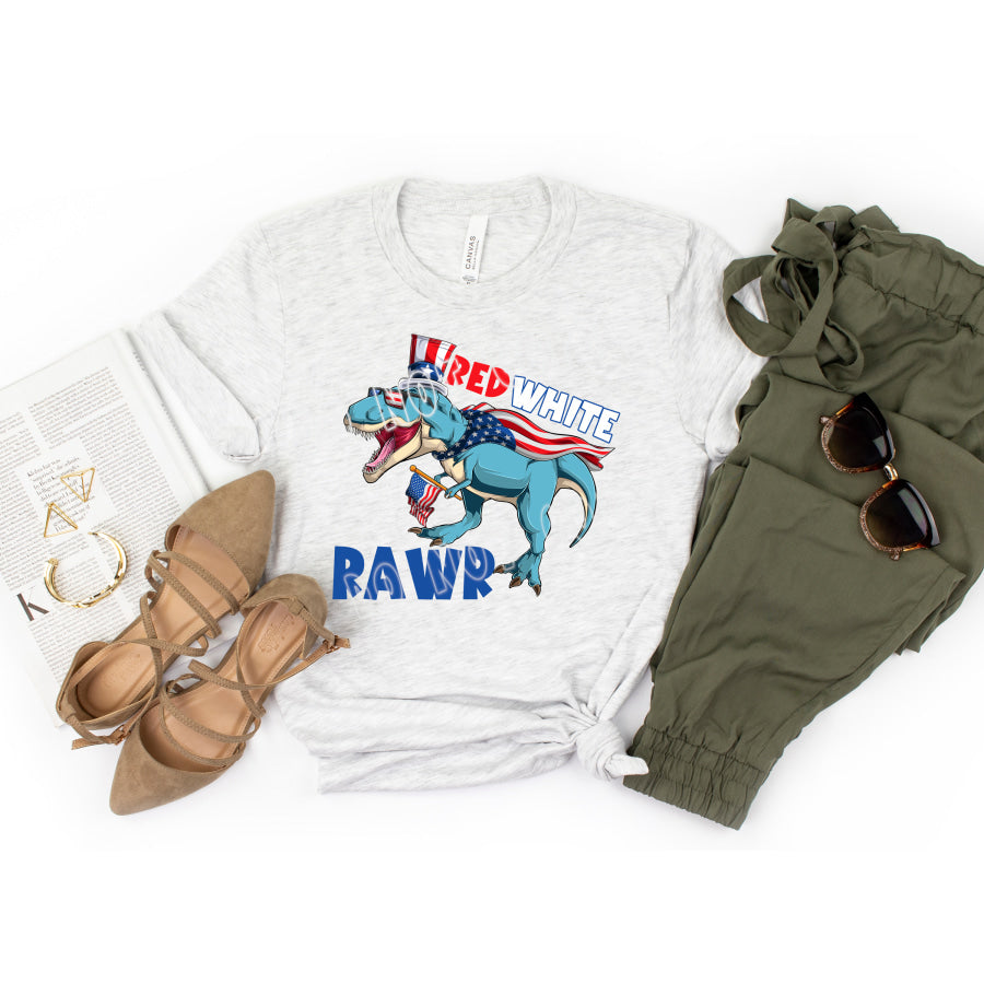 PREORDER Custom Design T-Shirts - Red White RAWR - ETA 4-6 weeks T Shirts