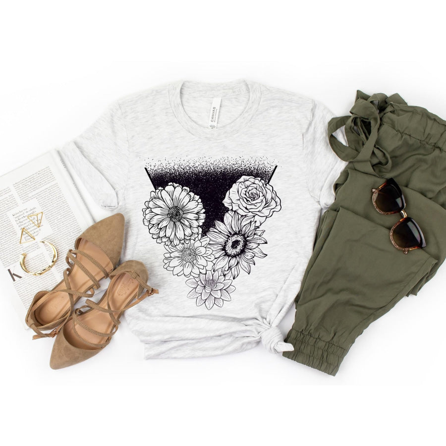 PREORDER Custom Design T-Shirts - Triangle Floral - ETA 4-6 weeks T Shirts