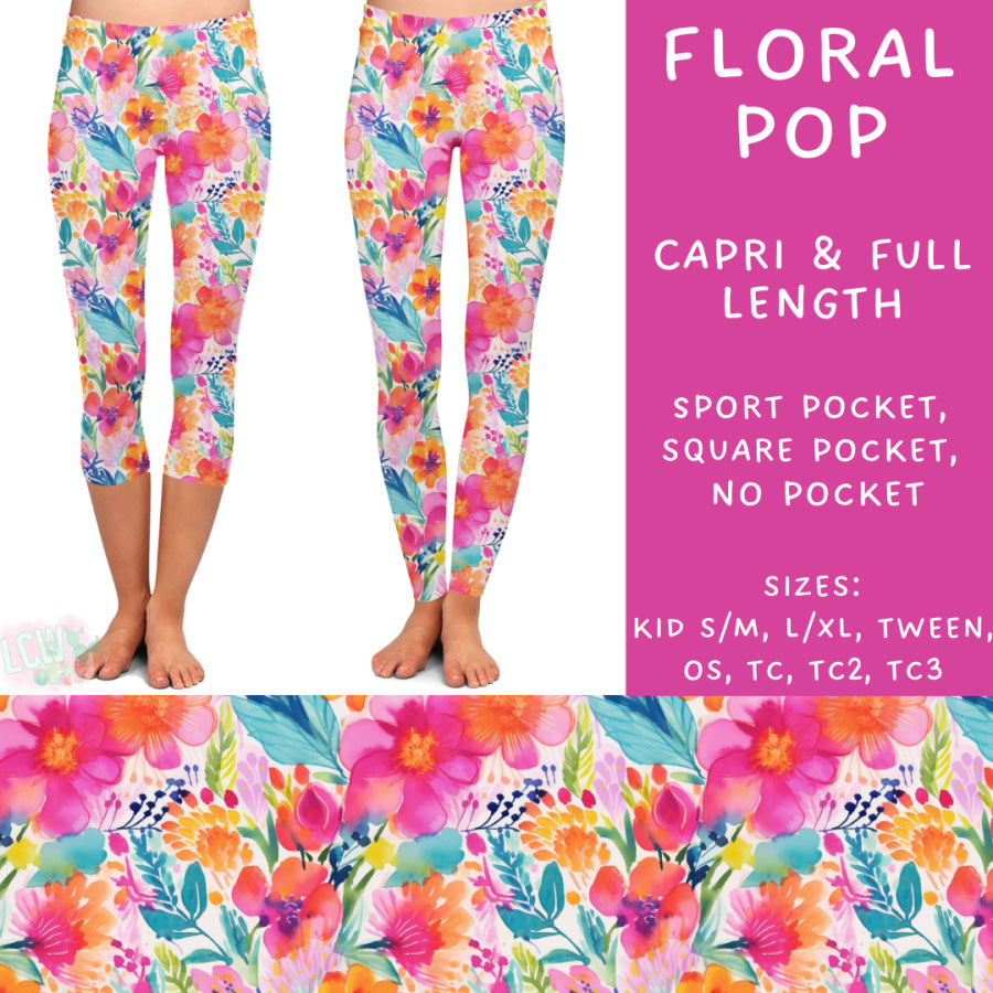 Preorder Custom Dresses / Leggings - Floral Pop - Closes 12 Jul - ETA early Nov 2024 Leggings