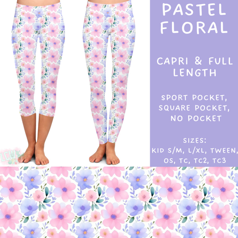 Preorder Custom Dresses / Leggings - Pastel Floral - Closes 12 Jul - ETA early Nov 2024 Leggings