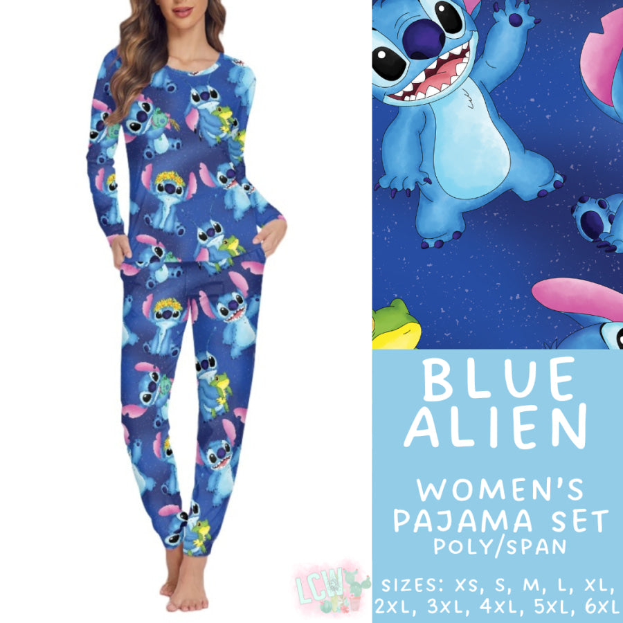 Preorder Custom Family Pyjama Sets - Blue Alien - Closes 21 Feb - ETA mid May 2025 Pyjamas