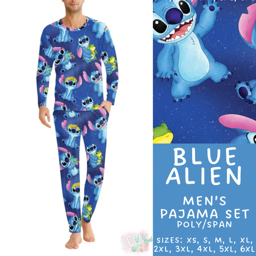 Preorder Custom Family Pyjama Sets - Blue Alien - Closes 21 Feb - ETA mid May 2025 Pyjamas