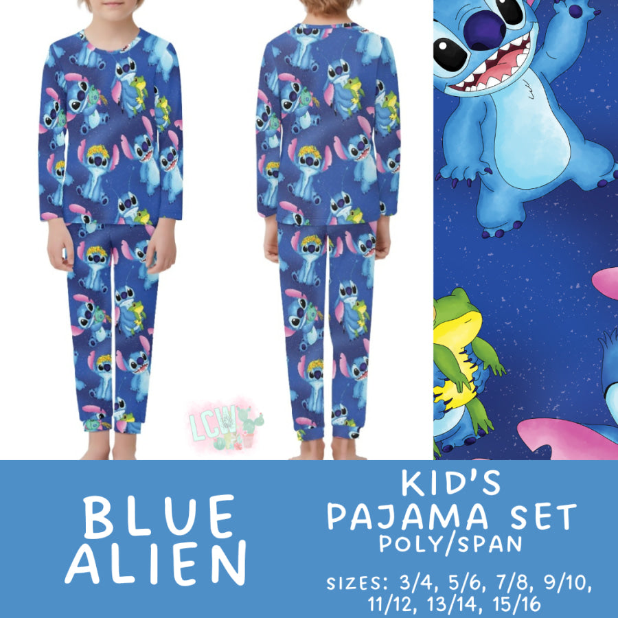 Preorder Custom Family Pyjama Sets - Blue Alien - Closes 21 Feb - ETA mid May 2025 Pyjamas