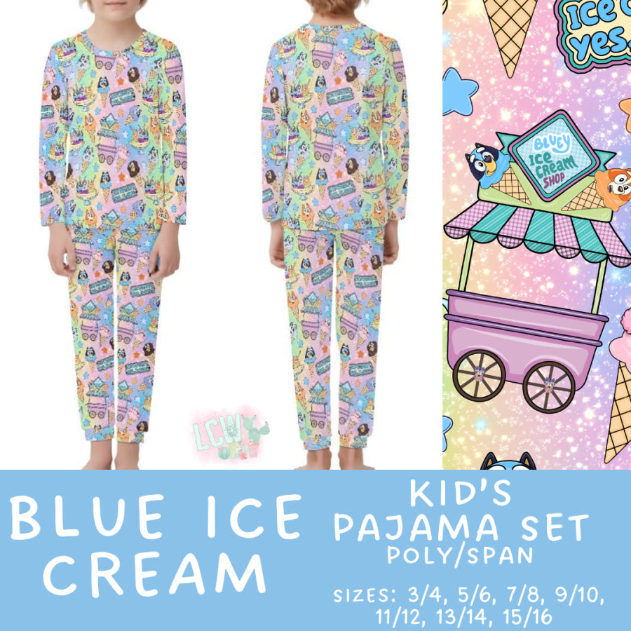Preorder Custom Family Pyjama Sets - Blue Ice Cream - Closes 30 May - ETA late Aug 2025 Pyjamas