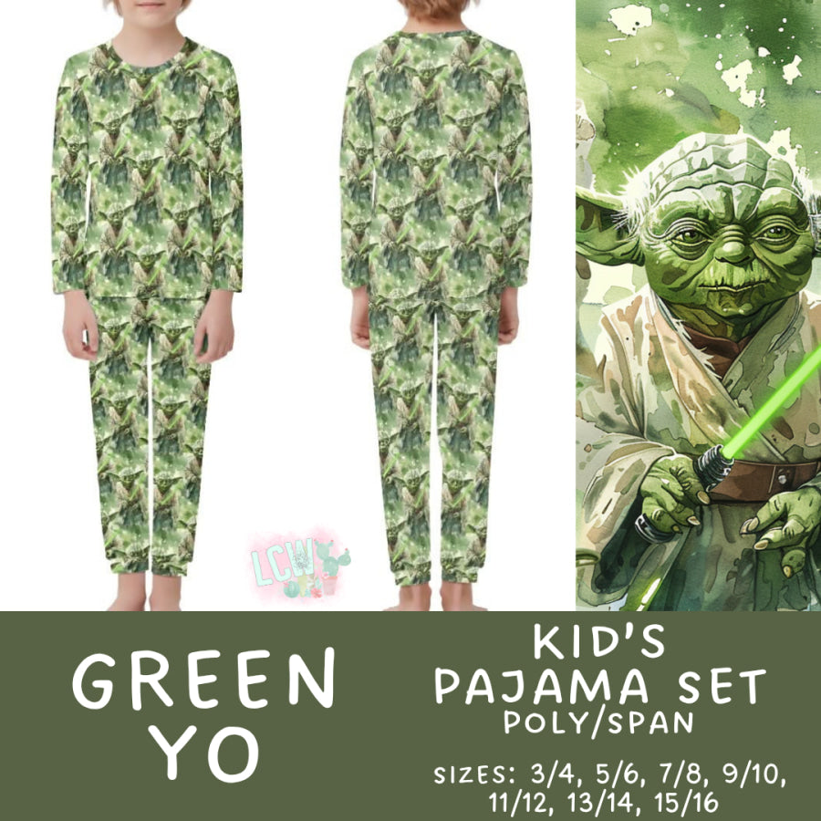 Preorder Custom Family Pyjama Sets - Green Yo - Closes 30 May - ETA late Aug 2025 Pyjamas