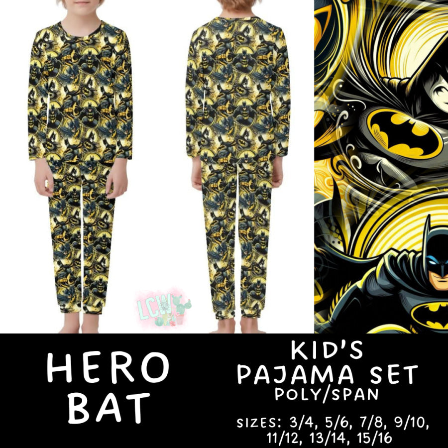 Preorder Custom Family Pyjama Sets - Hero Bat - Closes 30 May - ETA late Aug 2025 Pyjamas
