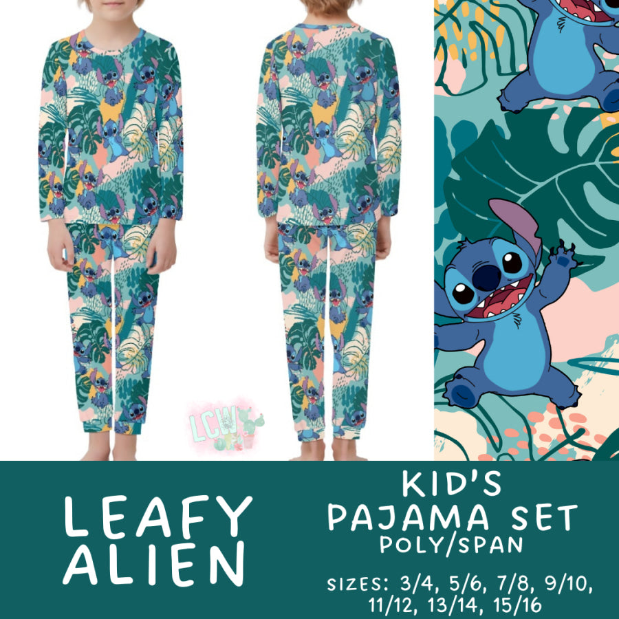 Preorder Custom Family Pyjama Sets - Leafy Alien - Closes 21 Feb - ETA mid May 2025 Pyjamas