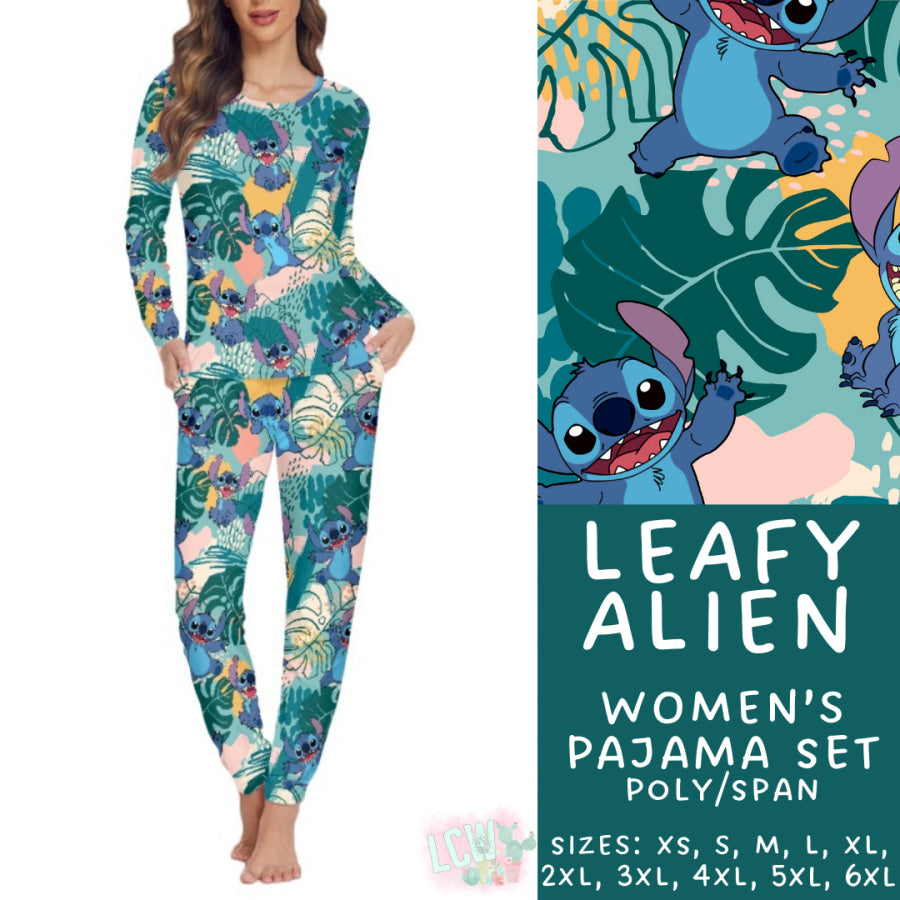 Preorder Custom Family Pyjama Sets - Leafy Alien - Closes 21 Feb - ETA mid May 2025 Pyjamas