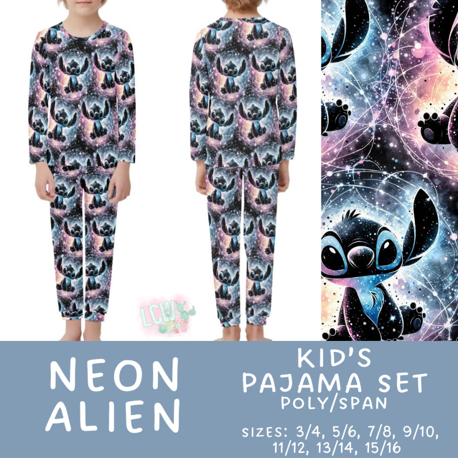 Preorder Custom Family Pyjama Sets - Neon Alien - Closes 21 Feb - ETA mid May 2025 Pyjamas