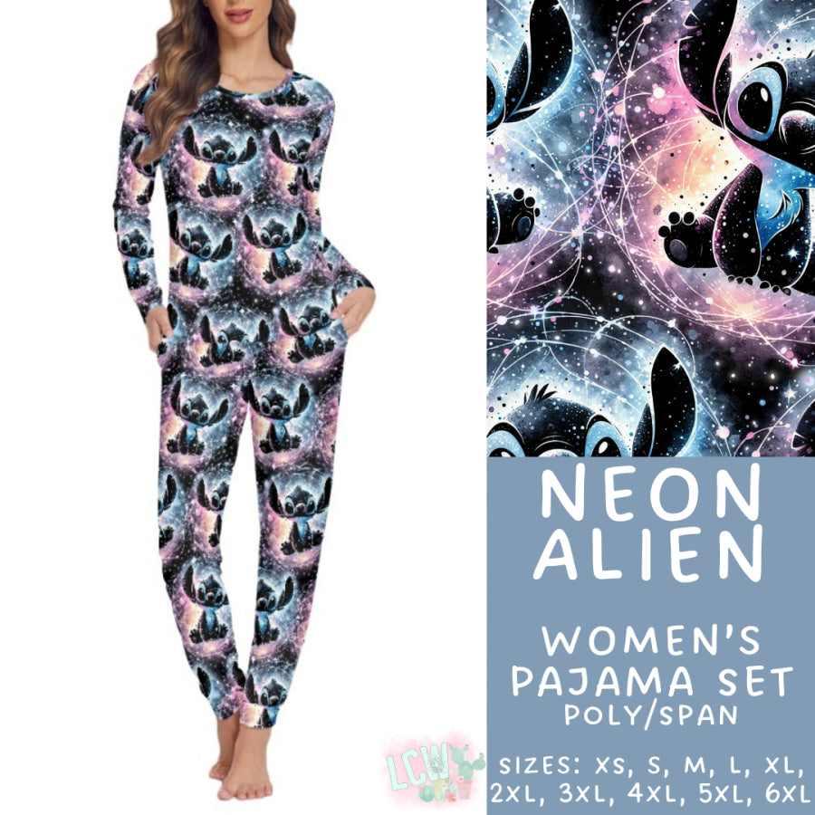 Preorder Custom Family Pyjama Sets - Neon Alien - Closes 21 Feb - ETA mid May 2025 Pyjamas