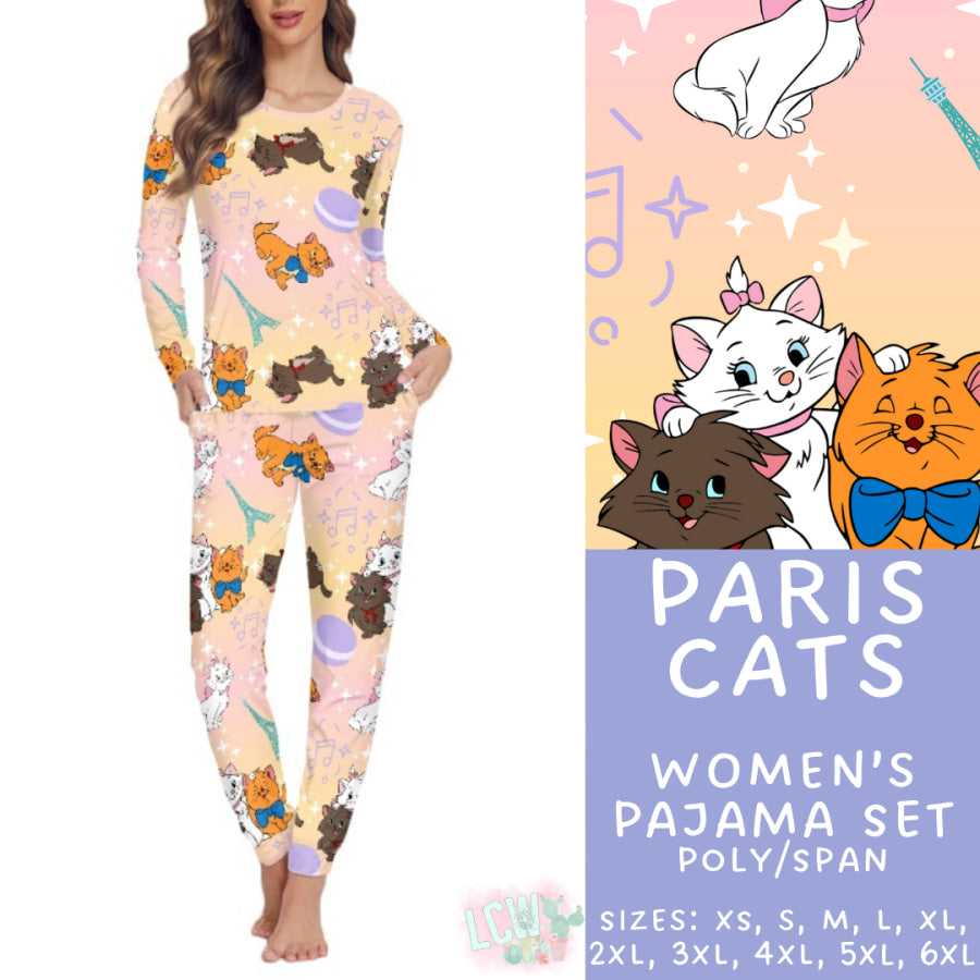 Preorder Custom Family Pyjama Sets - Paris Cats - Closes 21 Feb - ETA mid May 2025 Pyjamas