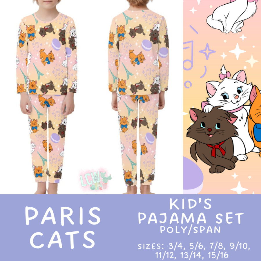 Preorder Custom Family Pyjama Sets - Paris Cats - Closes 21 Feb - ETA mid May 2025 Pyjamas