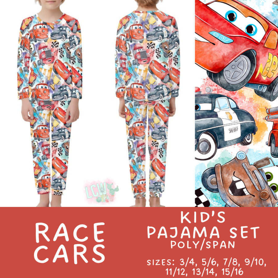 Preorder Custom Family Pyjama Sets - Race Cars - Closes 21 Feb - ETA mid May 2025 Pyjamas