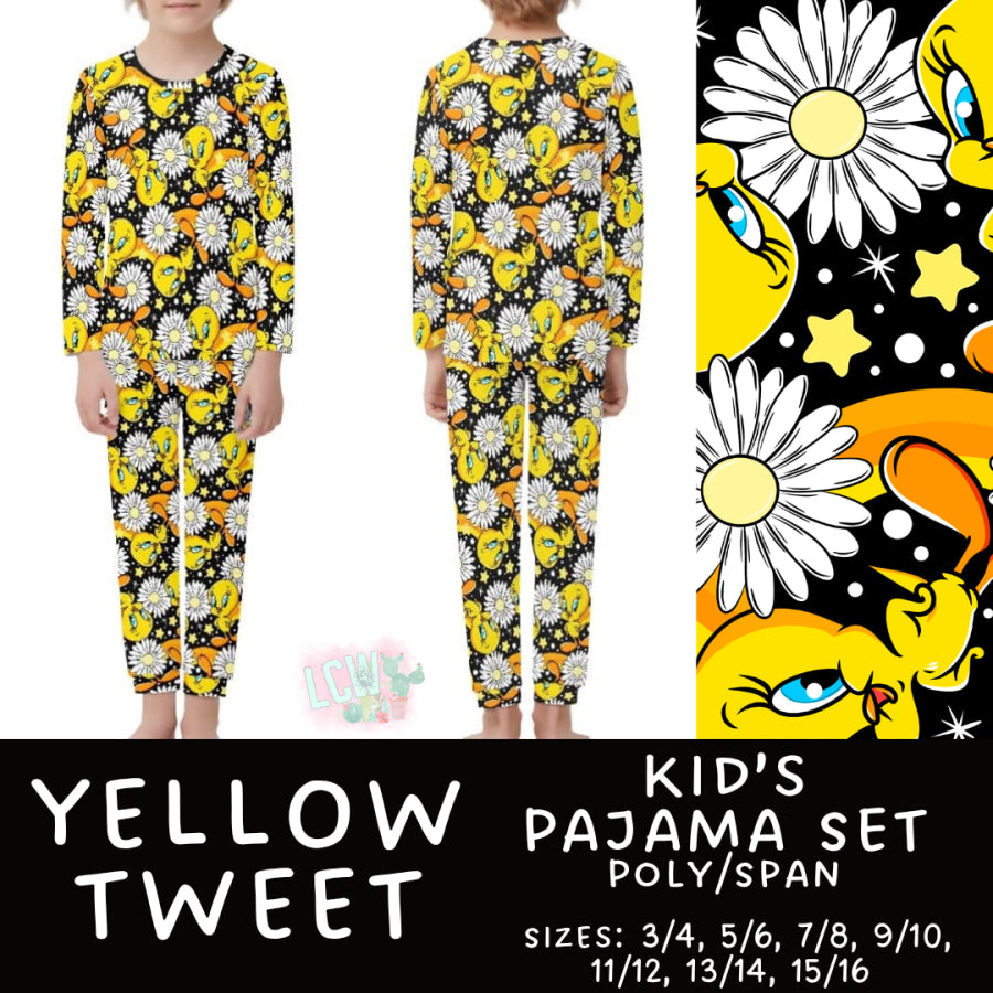 Preorder Custom Family Pyjama Sets - Yellow Tweet - Closes 30 May - ETA late Aug 2025 Pyjamas