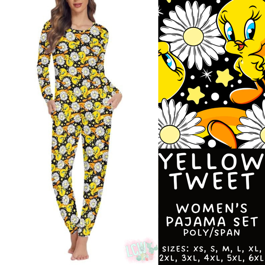 Preorder Custom Family Pyjama Sets - Yellow Tweet - Closes 30 May - ETA late Aug 2025 Pyjamas
