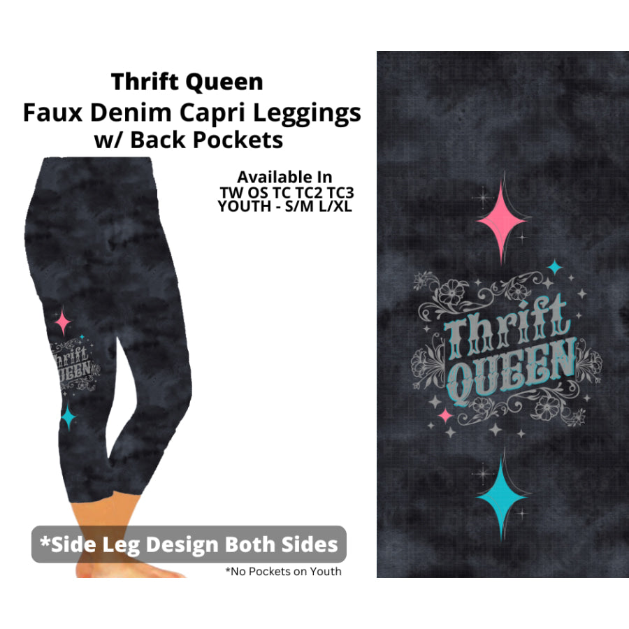 Preorder Custom Faux Denim Leggings - Thrift Queen - Closes 19 Mar - ETA early Jul 2025 Leggings