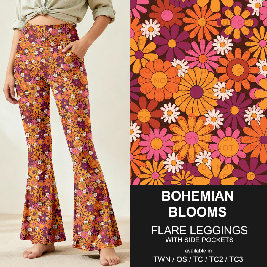 Preorder Custom Flare Leggings - Bohemian Blooms - Closes 9 Nov - ETA early Feb 2026 Loungewear