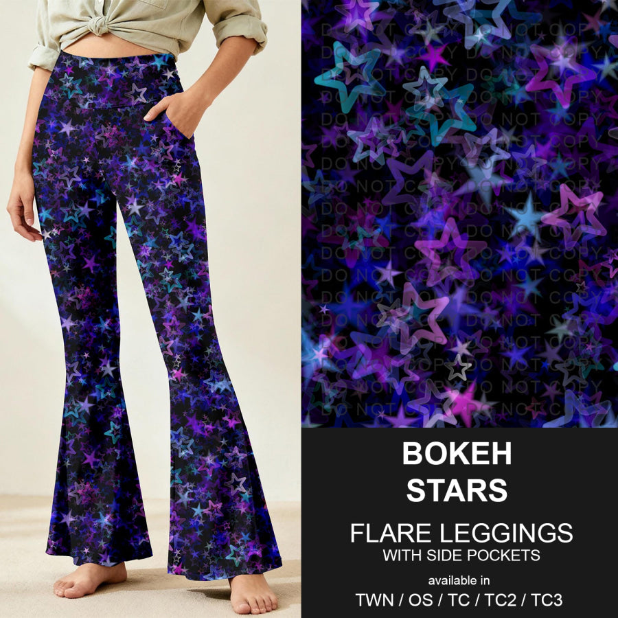 Preorder Custom Flare Leggings - Bokeh Stars - Closes 9 Nov - ETA early Feb 2026 Loungewear