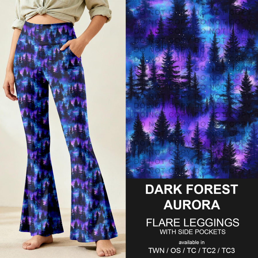 Preorder Custom Flare Leggings - Dark Forest Aurora - Closes 9 Nov - ETA early Feb 2026 Loungewear