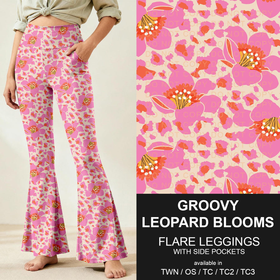 Preorder Custom Flare Leggings - Groovy Leopard Blooms - Closes 9 Nov - ETA early Feb 2026 Loungewear