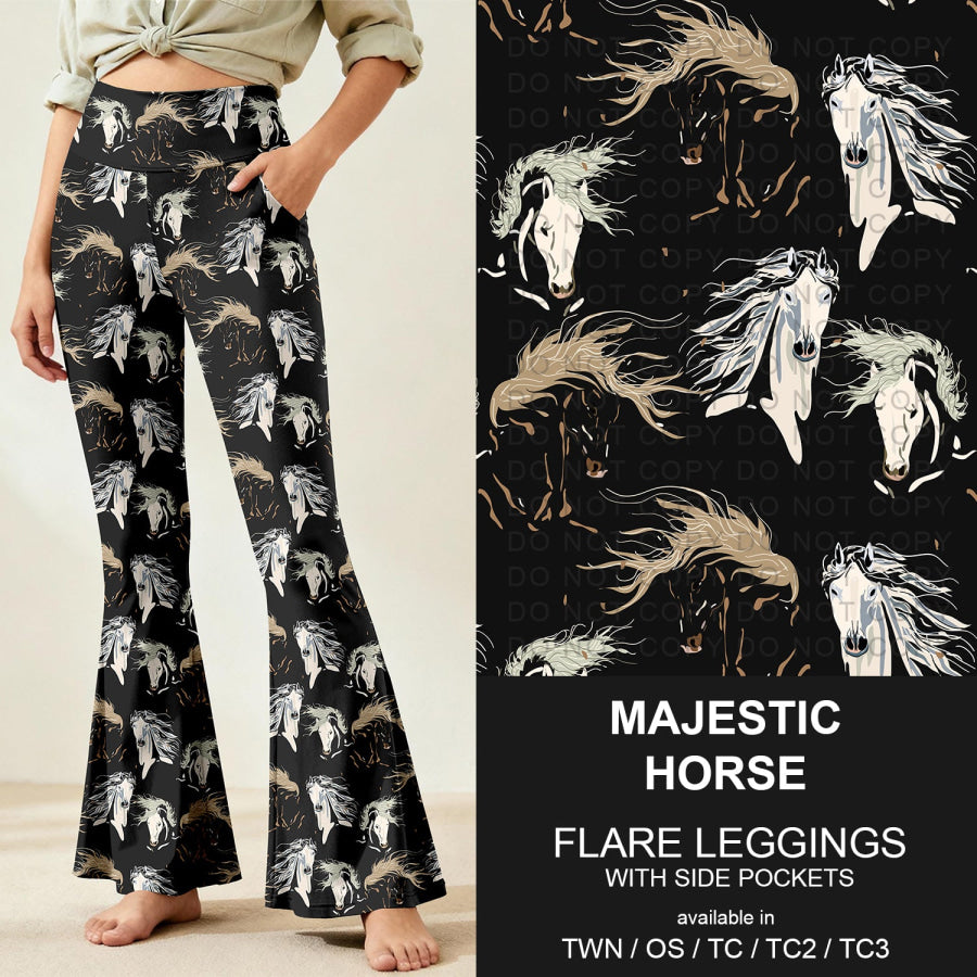 Preorder Custom Flare Leggings - Majestic Horse - Closes 9 Nov - ETA early Feb 2026 Loungewear