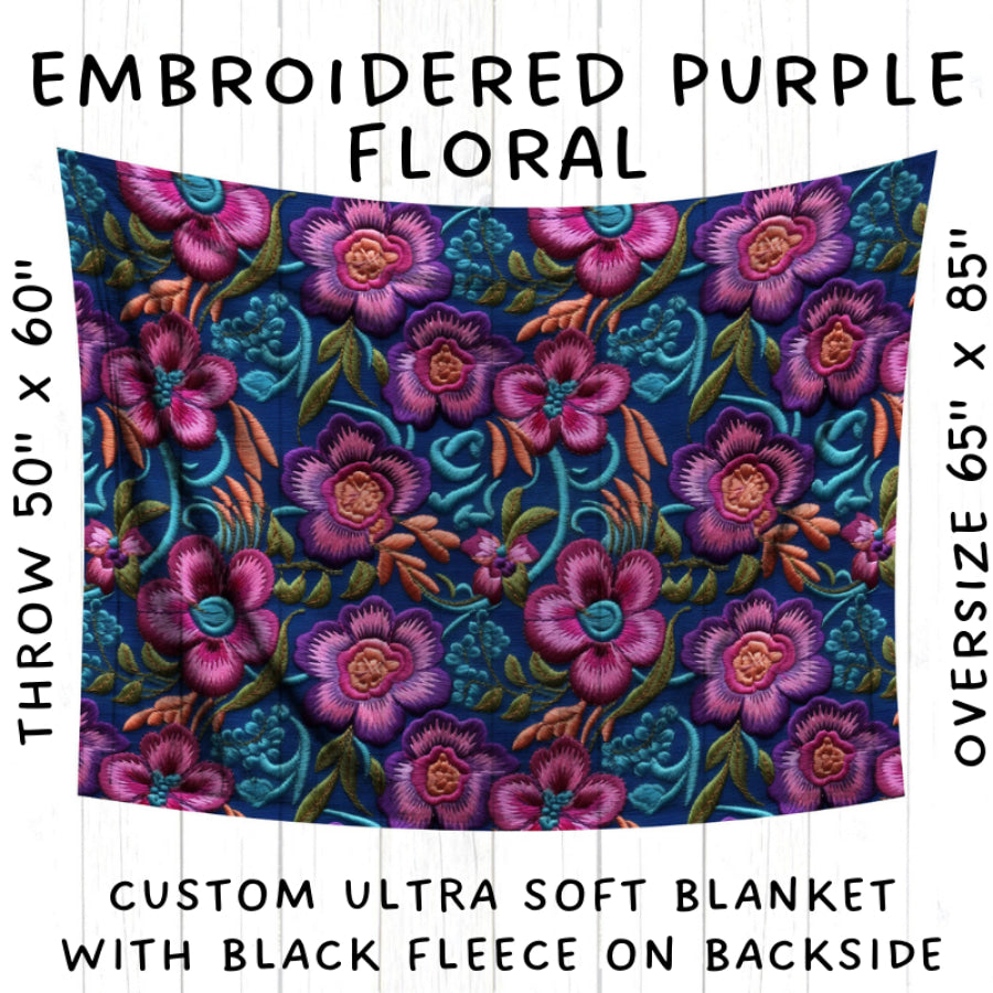 Purple Rain Floral Blanket