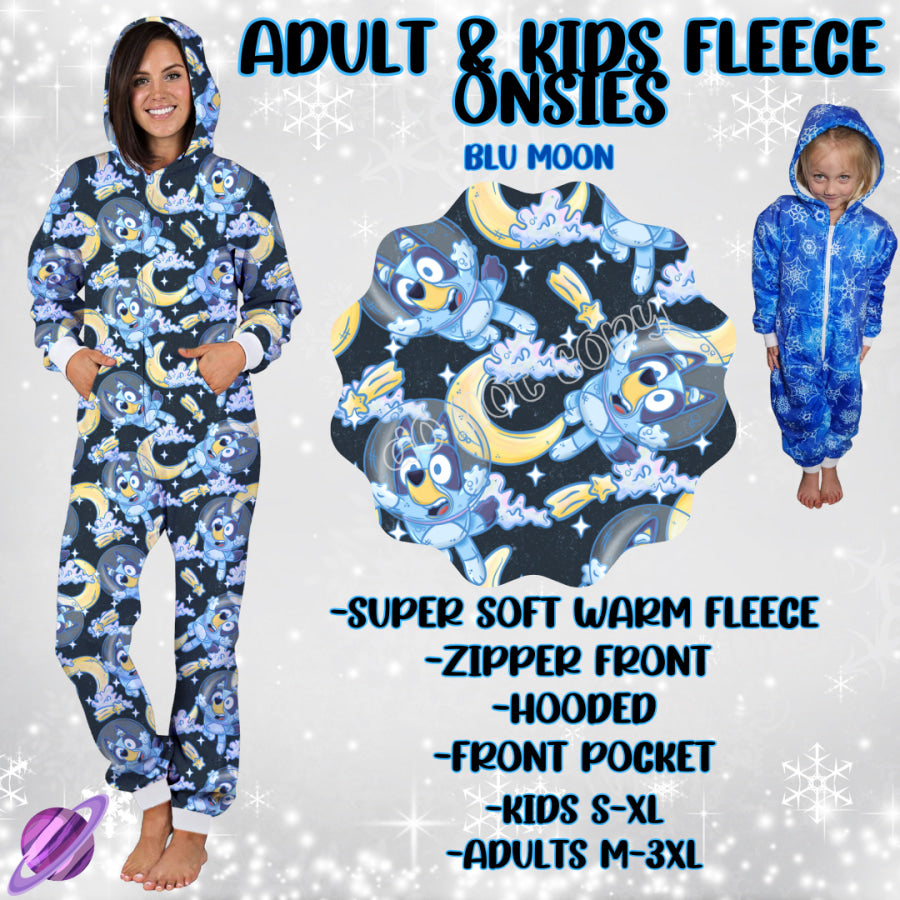 Preorder Custom Fleece Onesie - Blu Moon - Closes 23 Sep - ETA late Dec 2024 Onesie