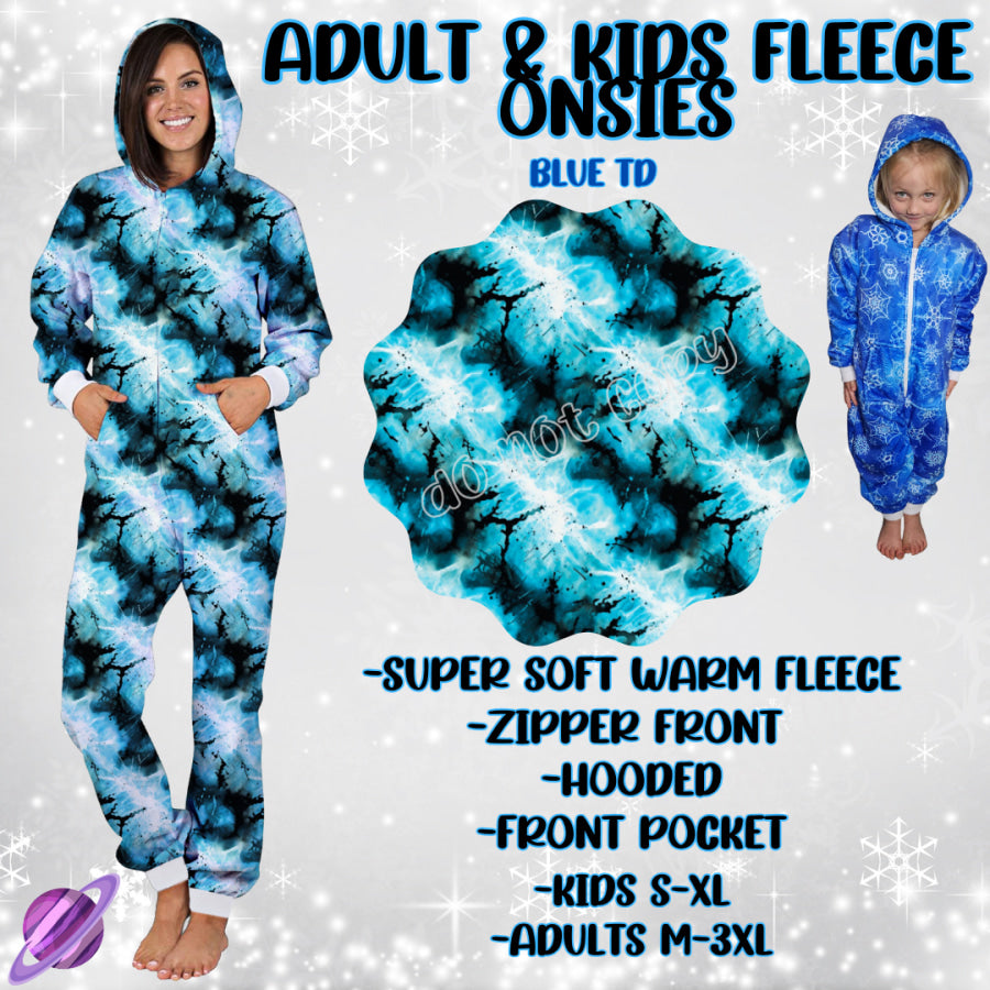 Preorder Custom Fleece Onesie - Blue TD - Closes 23 Sep - ETA late Dec 2024 Onesie