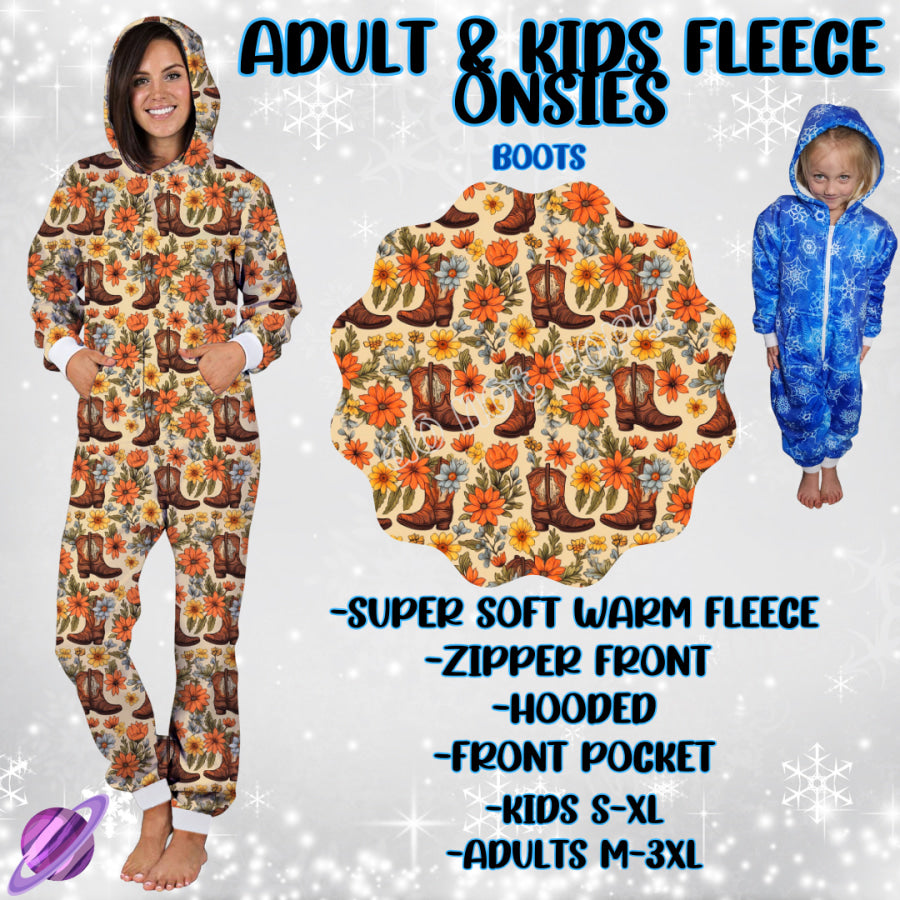 Preorder Custom Fleece Onesie - Boots - Closes 23 Sep - ETA late Dec 2024 Onesie