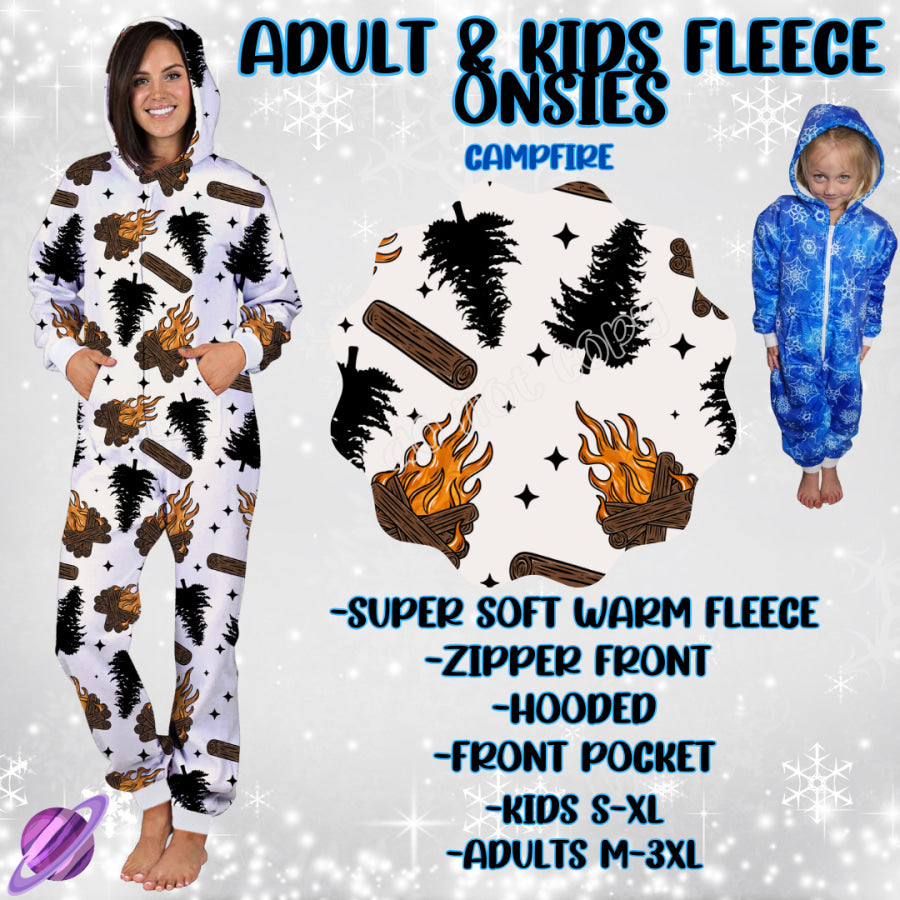 Preorder Custom Fleece Onesie - Campfire - Closes 23 Sep - ETA late Dec 2024 Onesie