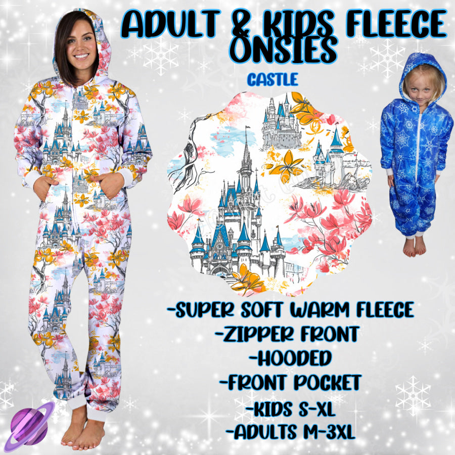 Preorder Custom Fleece Onesie - Castle - Closes 23 Sep - ETA late Dec 2024 Onesie