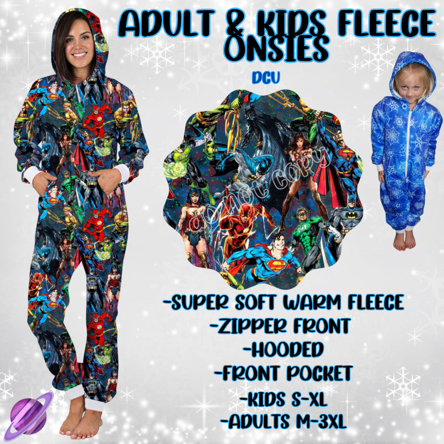 Preorder Custom Fleece Onesie - DCU - Closes 23 Sep - ETA late Dec 2024 Onesie